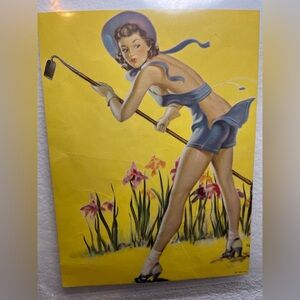 "What H*e! Gardening Pin-Up 1940" by Gil Elvgren Litho USA Art Print Mid-20th